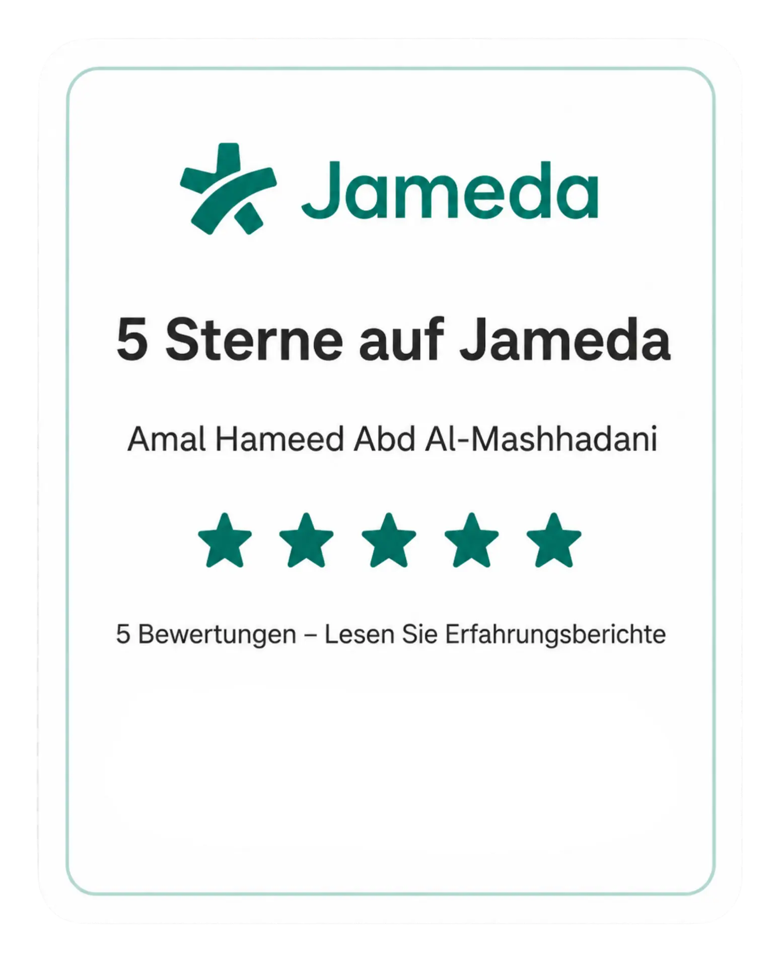 5 Sterne auf Jameda